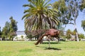 monument to a dragonfly made in corten steel, in the Campus de Ã¢â¬ÅEl CarmenÃ¢â¬Â of the Huelva University